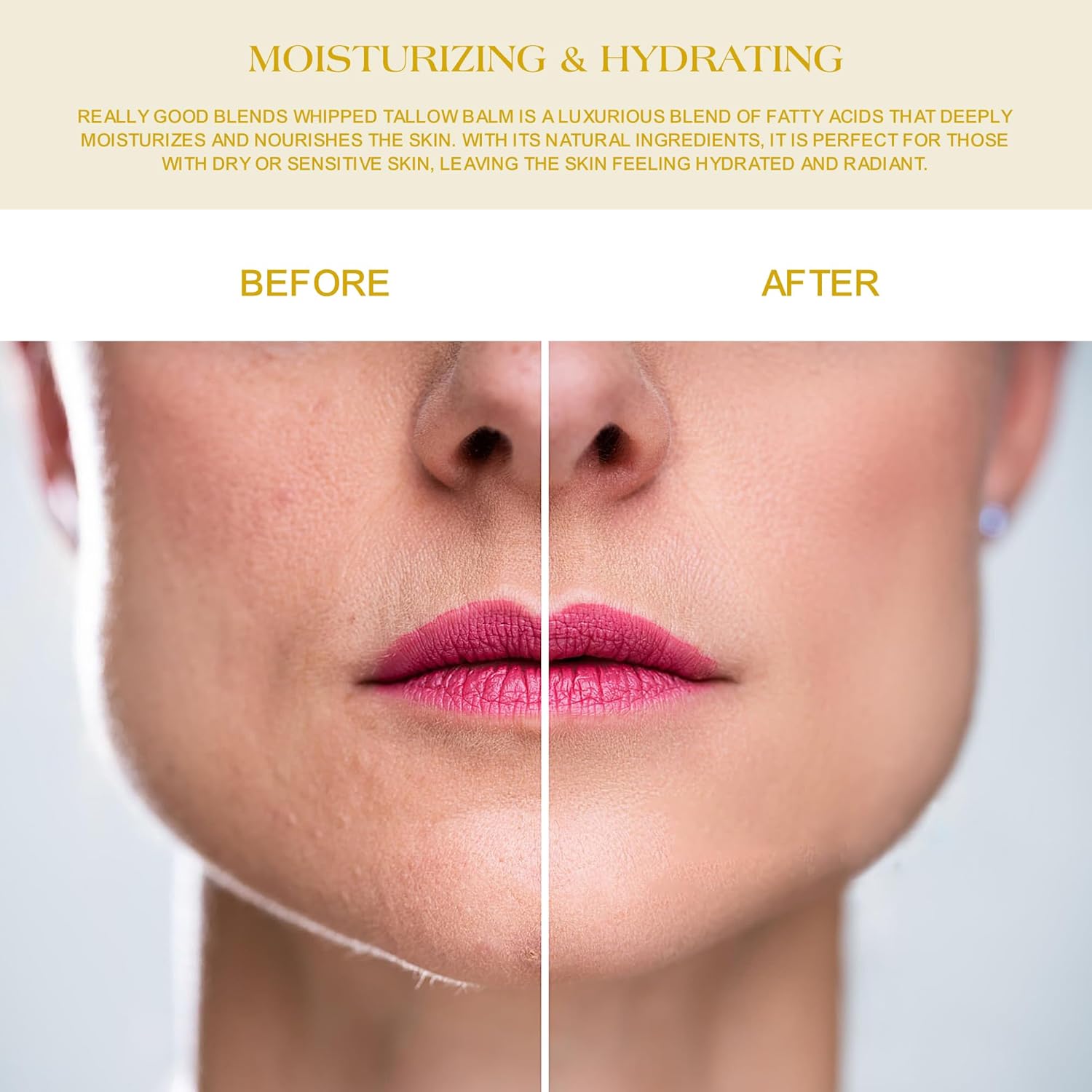 Handmade Whipped Tallow Balm for Skin Care- All Natural Grass Fed Beef Tallow All Purpose Balm,Face and Body Moisturizing Cream, Tallow Balm For Dry Skin- 2 oz