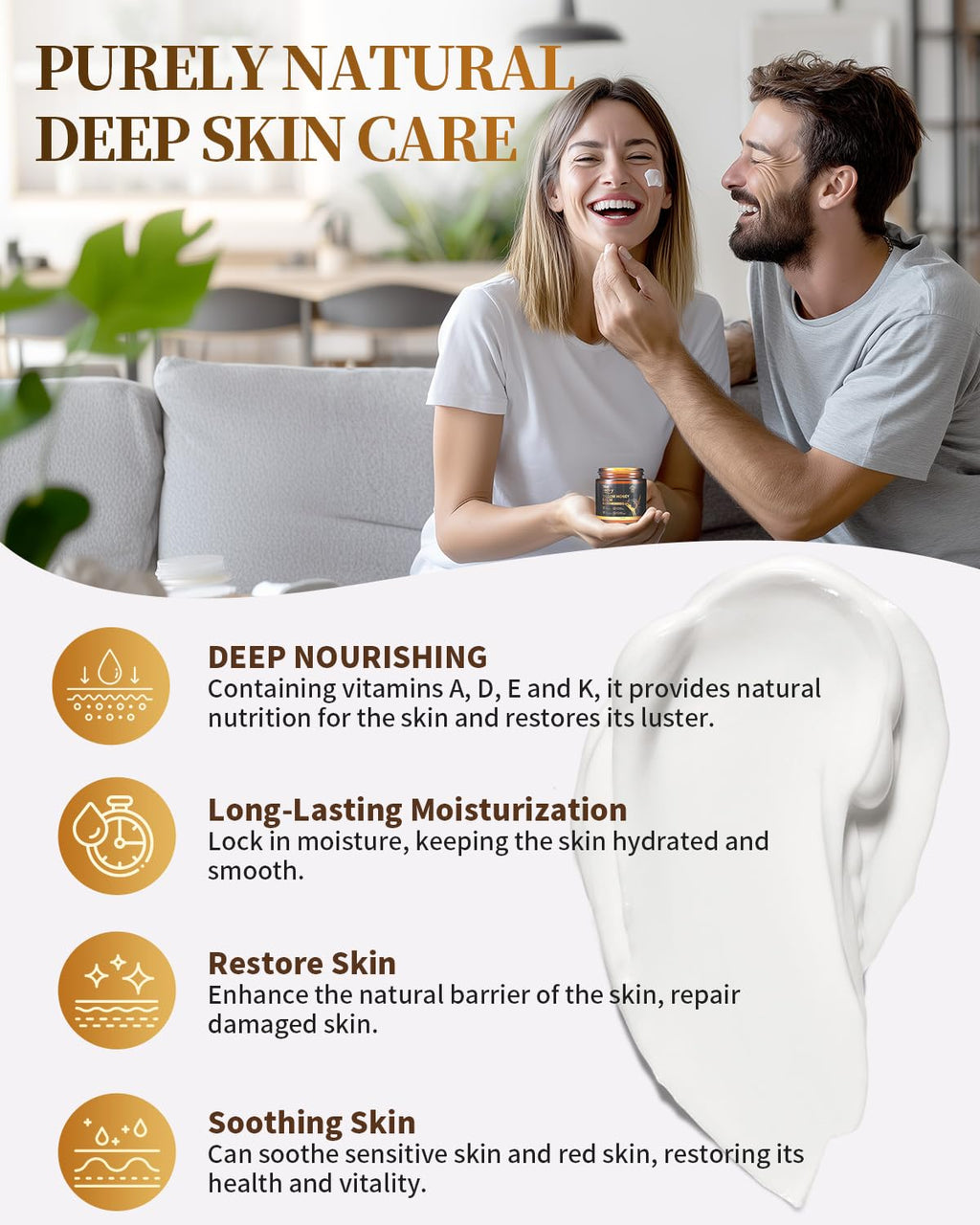 Upgraded Beef Tallow for Skin Handmade Whipped Organic Grass-Fed Tallow Balm with Raw Wild Honey for Eczema & Rosacea,Non-Comedogenic Face,Body Moisturizer for Dry, Sensitive Skin - 4oz Unscented