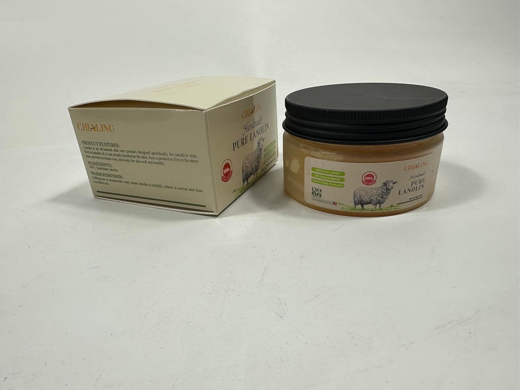 CHIALING Handmade Lanolin - 100% Pure Natural Australian Lanolin Cream - Made in USA - USP Grade Moisturizer for Dry/Cracked Skin, Nipple Discomfort, Lip Hydration & Eczema | Unscented, Additive-Free(3.5 oz)