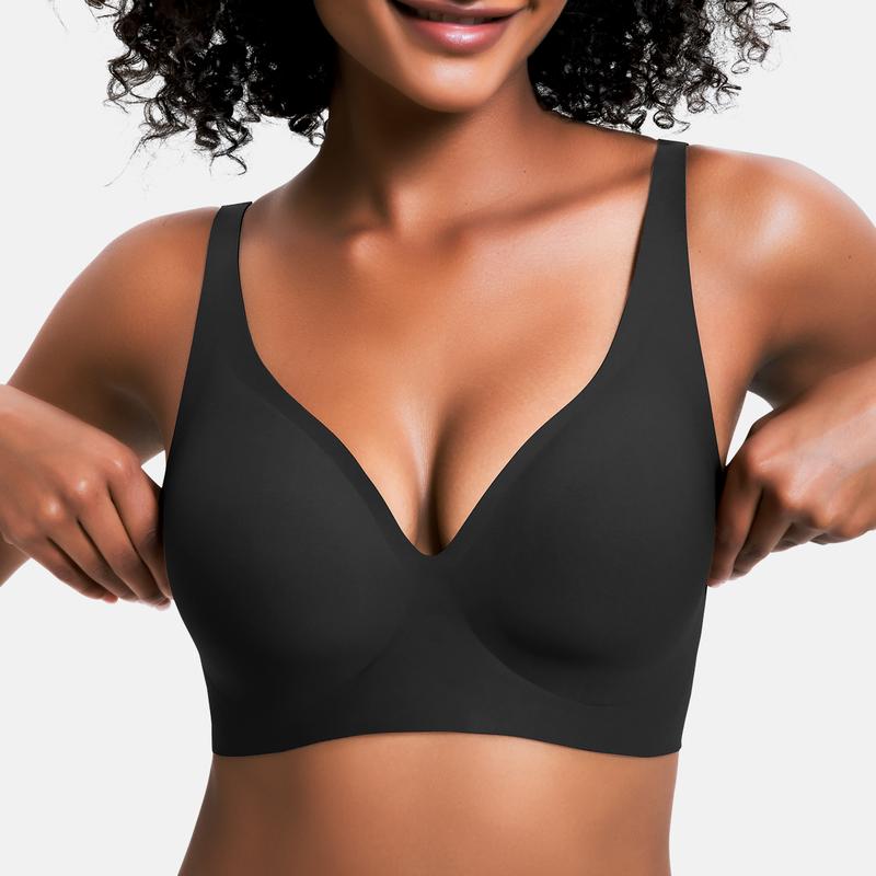 🔥Holiday Offer Ends Soon! Women’s Wireless Deep V Push-Up Bralette — Ultra-Comfortable T-Shirt Bra