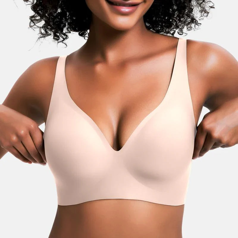 🔥Holiday Offer Ends Soon! Women’s Wireless Deep V Push-Up Bralette — Ultra-Comfortable T-Shirt Bra
