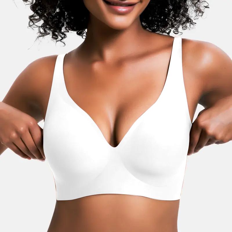 🔥Holiday Offer Ends Soon! Women’s Wireless Deep V Push-Up Bralette — Ultra-Comfortable T-Shirt Bra