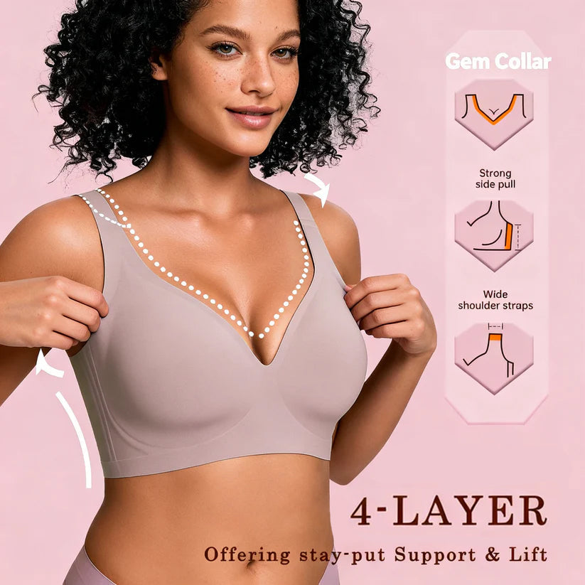 🔥Holiday Offer Ends Soon! Women’s Wireless Deep V Push-Up Bralette — Ultra-Comfortable T-Shirt Bra